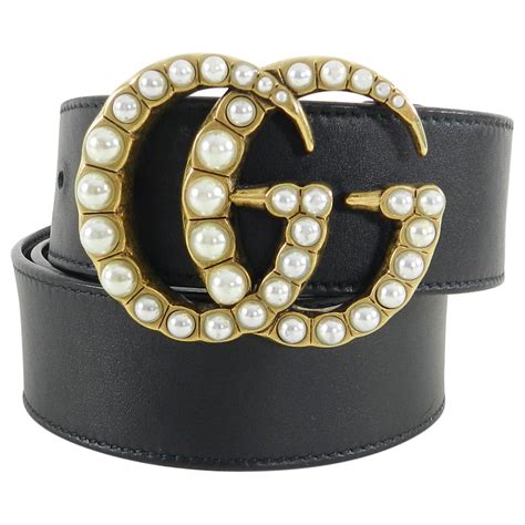 large gucci pearl belt